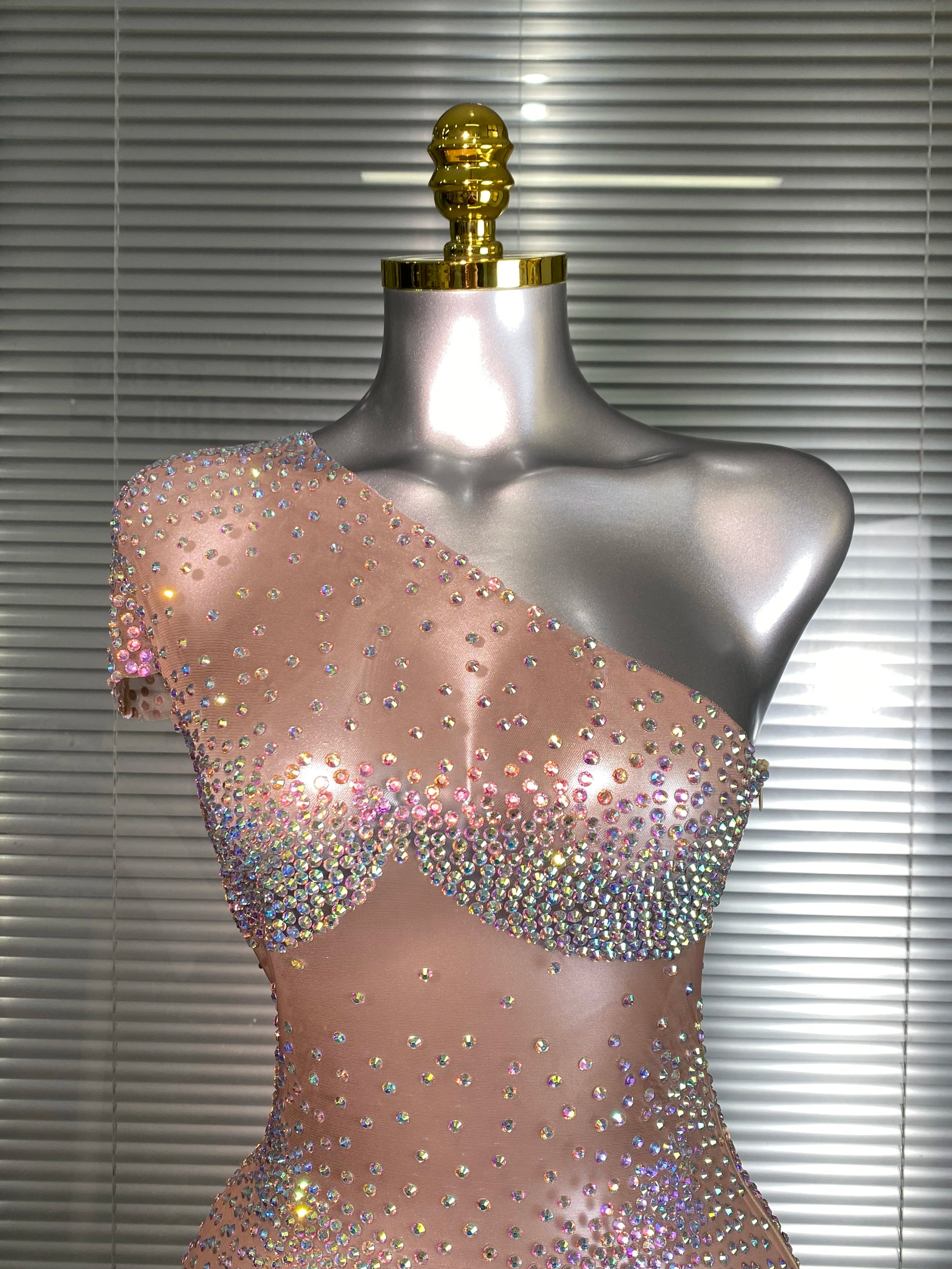 Celeste Crystal One-Shoulder Mini Dress Secondary image