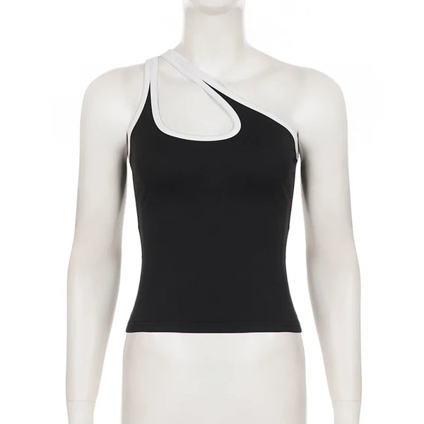 Kaia Asymmetrical One-Shoulder Cutout Top One-piece
