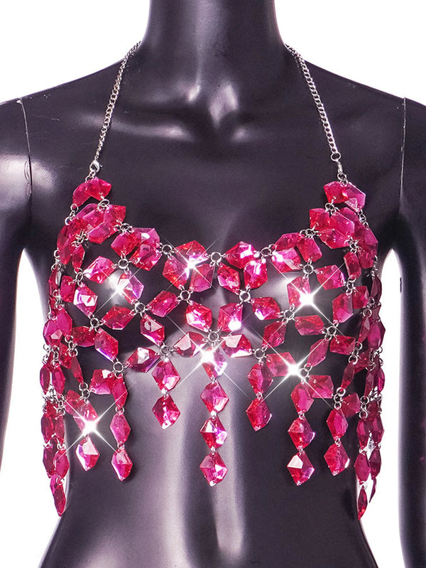 Rhoswen Rose Rhinestone Corset Crop Top