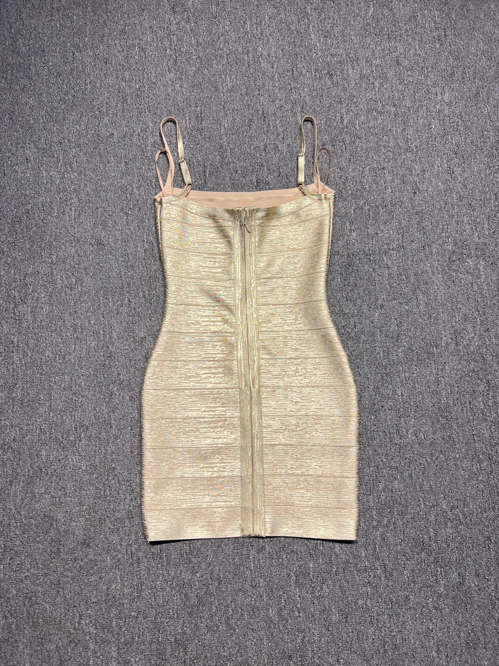 Clemence Metallic Gold Bandage Bodycon Mini Dress