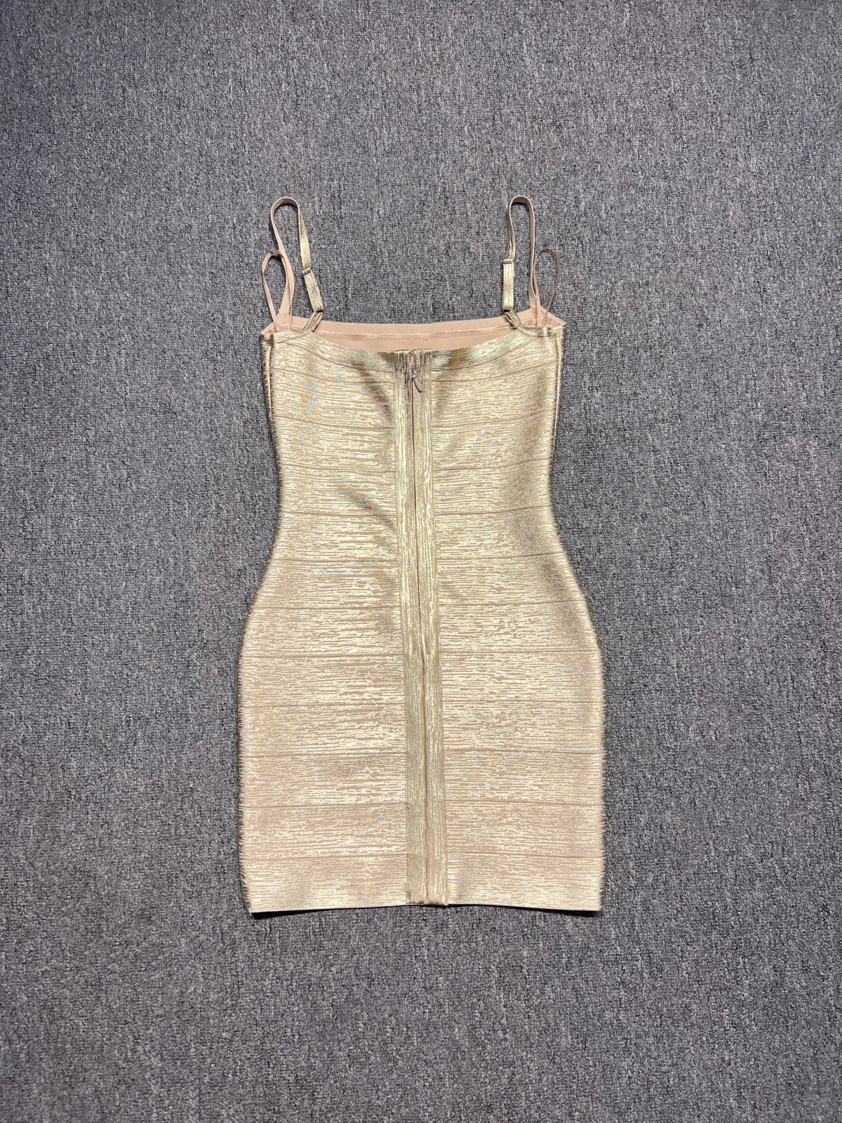 Clemence Metallic Gold Bandage Bodycon Mini Dress