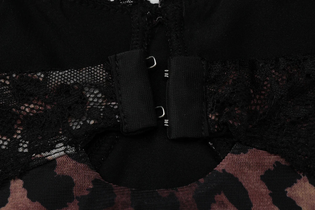Lynx Leopard Lace-Trim Bodycon Mini Dress