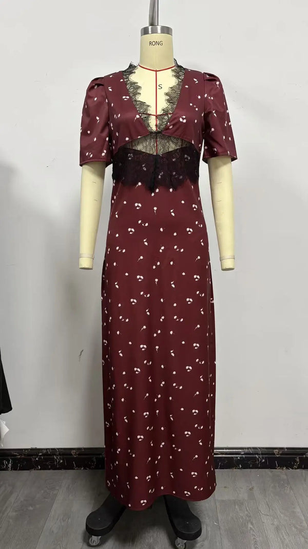 Francesca Bodycon Lace Maxi Dress