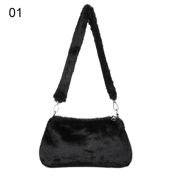 New Women's Casual Shoulder Bag Animal Print Leopard Plush Lady Shoulder Underarm Bag Female Messenger Bag Crossbody Bags