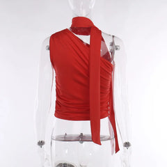 Valentina Ruched Halter Scarf Top