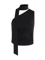 Valentina Ruched Halter Scarf Top