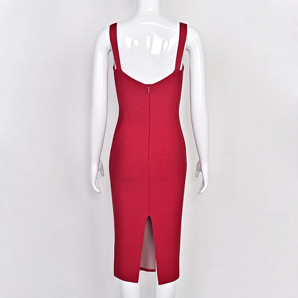 BEAUKEY Sexy Vintage Black Bandage Dress 2025 For Women Summer Draped Spaghetti Split Contrast Bodycon Dress XL Paded Vestido
