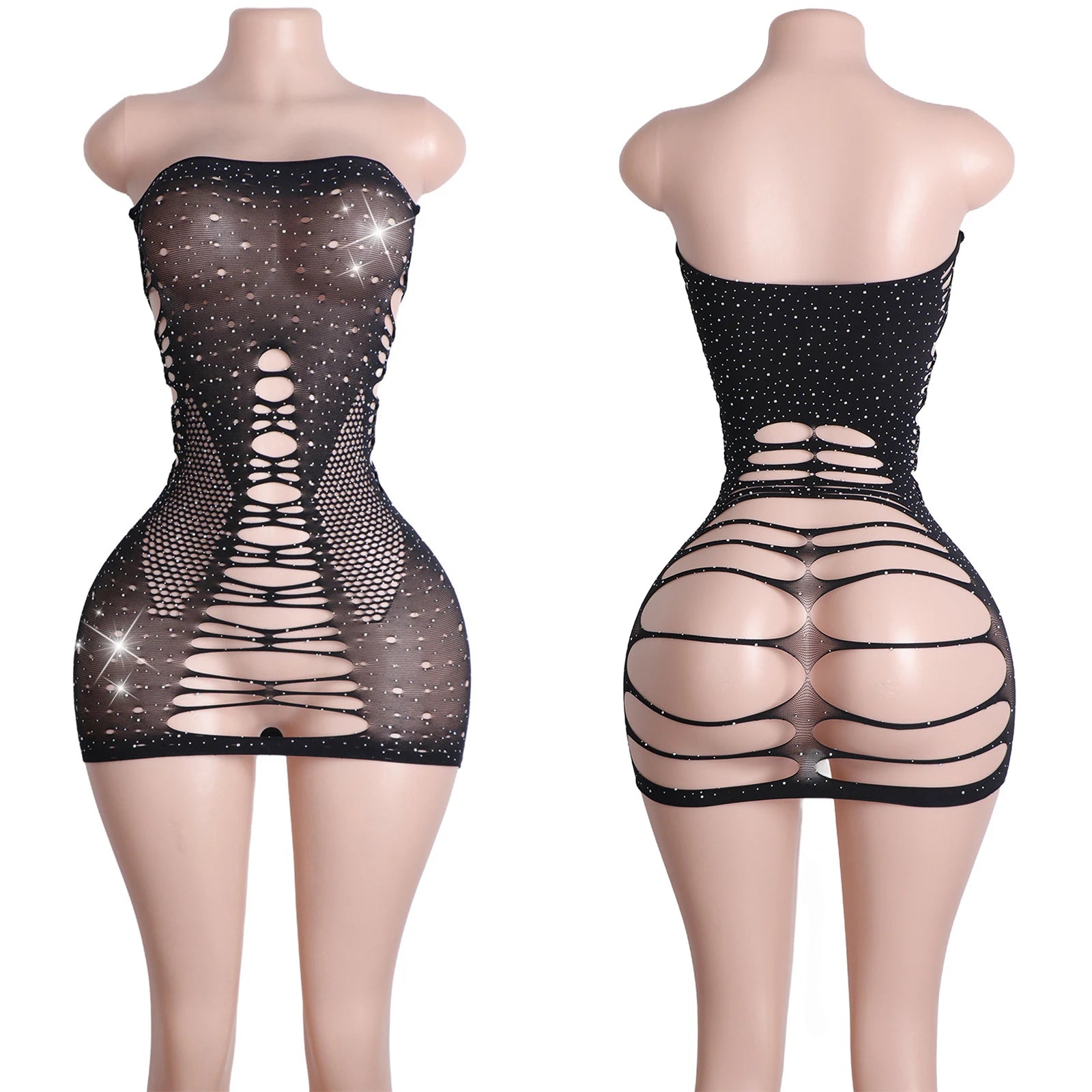 Midnight Mirage Fishnet Rhinestone Lingerie Main image