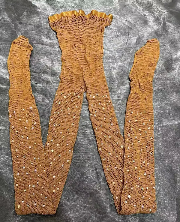 Celestia Rhinestone Fishnet Dance Pantyhose