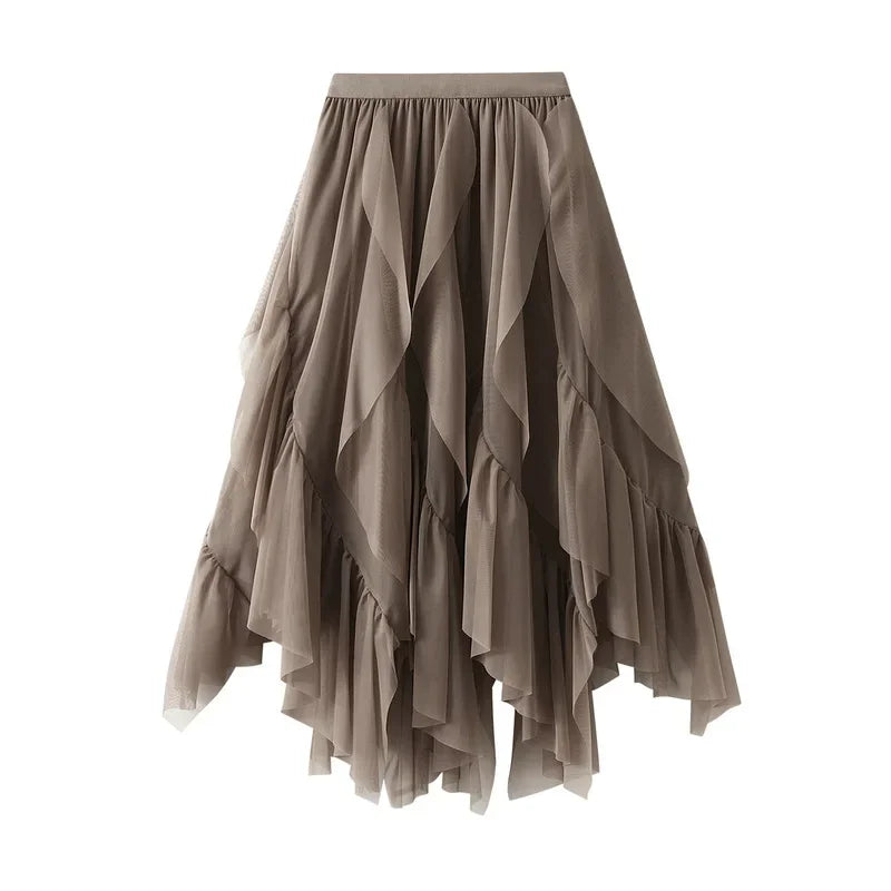 Kiara A-Line Mesh Midi Skirt One-piece