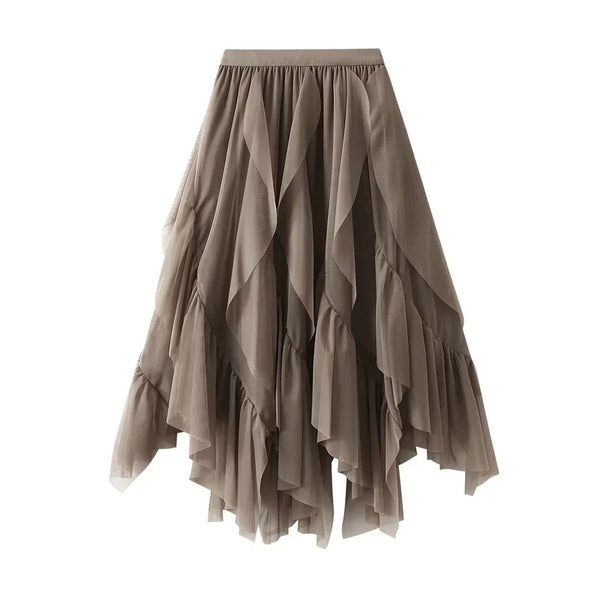 Kiara A-Line Mesh Midi Skirt One-piece