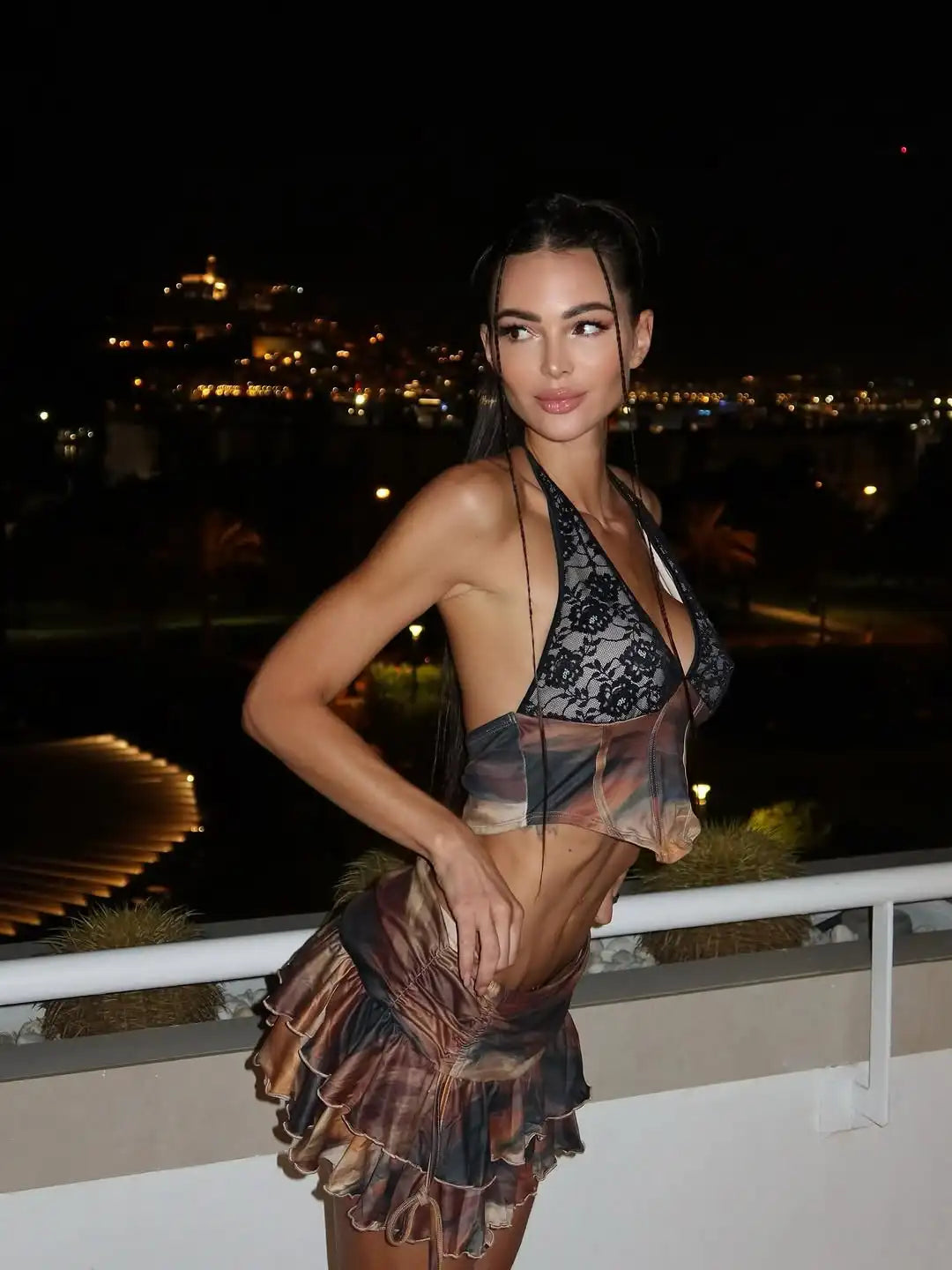 Rio Printed Halter Mini Skirt Set Three-piece