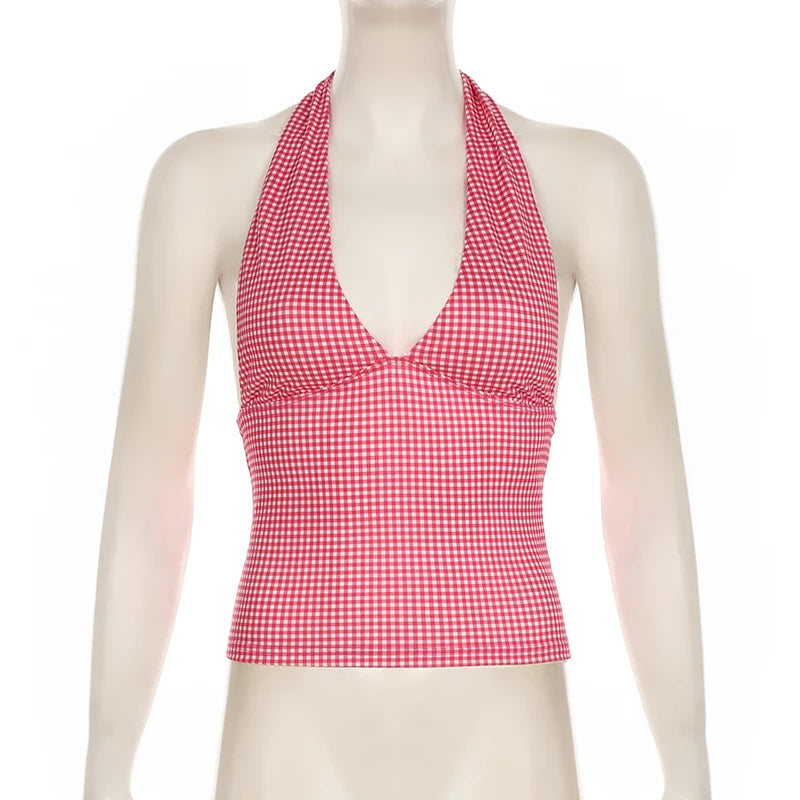 Dahlia Polka-Dot Halter Crop Top One-piece