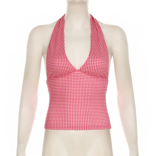 Dahlia Polka-Dot Halter Crop Top One-piece