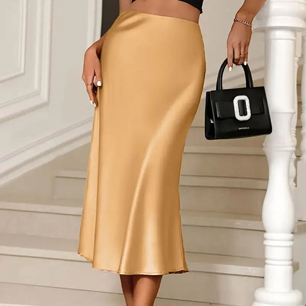 Imani Bodycon Satin Midi Skirt One-piece