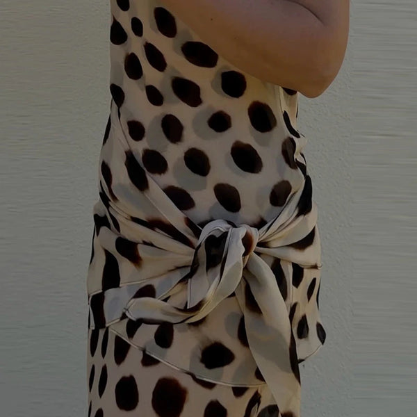 Fashion Printed Detachable Scarf Shirt Dress Women Flare Sleeve Single Breasted Mini Dresses 2026 Summer New Lady Vacation Wear