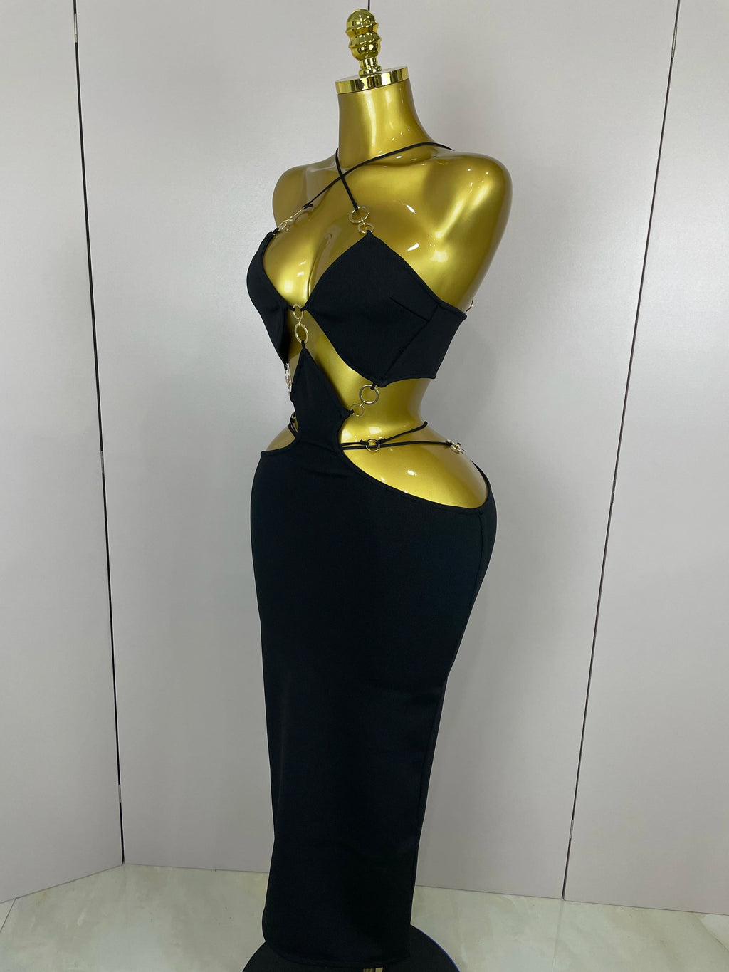 Helena Asymmetrical Cutout Bodycon Maxi Dress