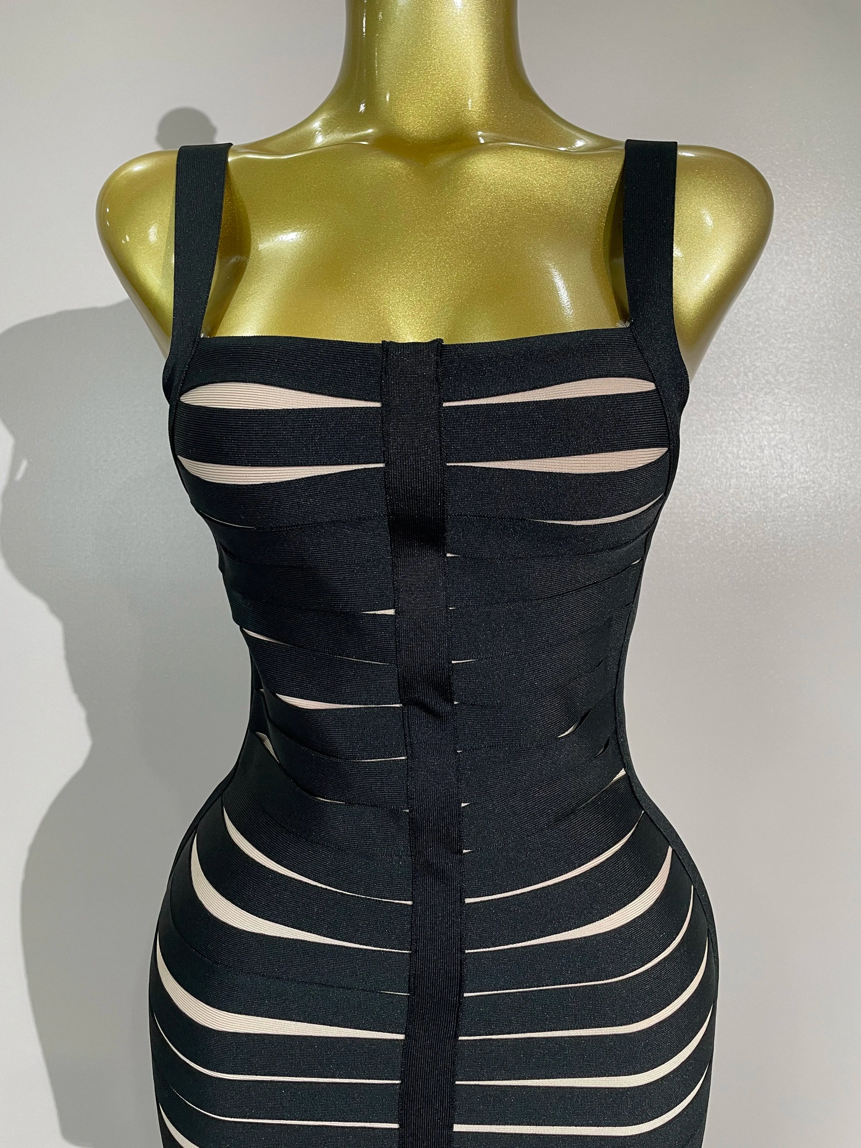Francesca Tassel Halter Bandage Midi Dress