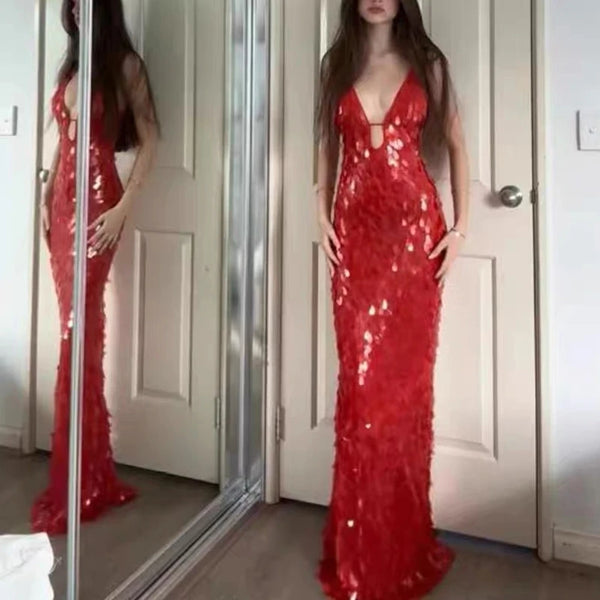 Kiara Multi-Style Sequin Mermaid Maxi Dress