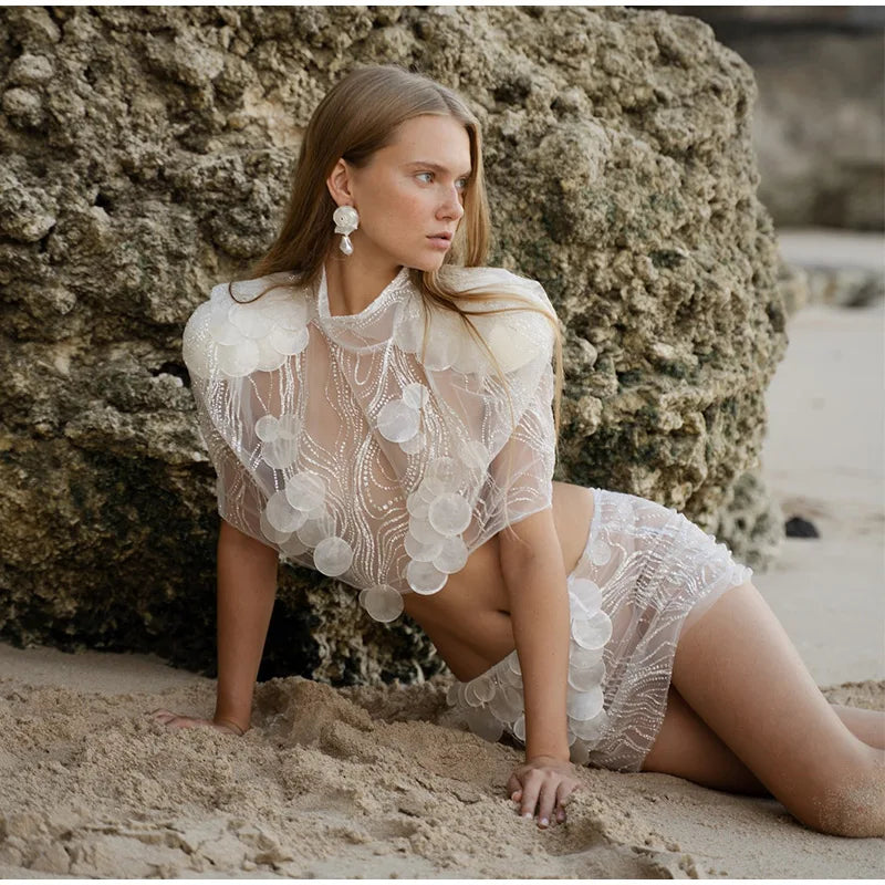 Seraphina Sequin Sheer Top & Mini Skirt Collection
