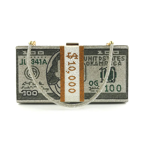 Odessa Crystal Money-Stack Box Clutch