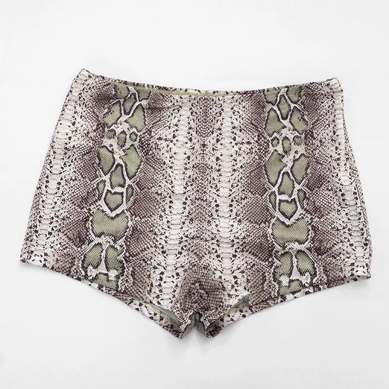 Zaria Snake-Print Halter Shorts Set Two-piece