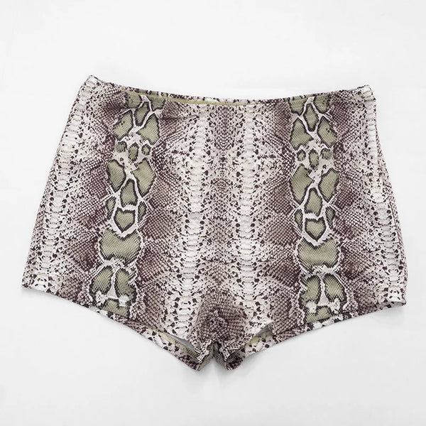 Zaria Snake-Print Halter Shorts Set Two-piece
