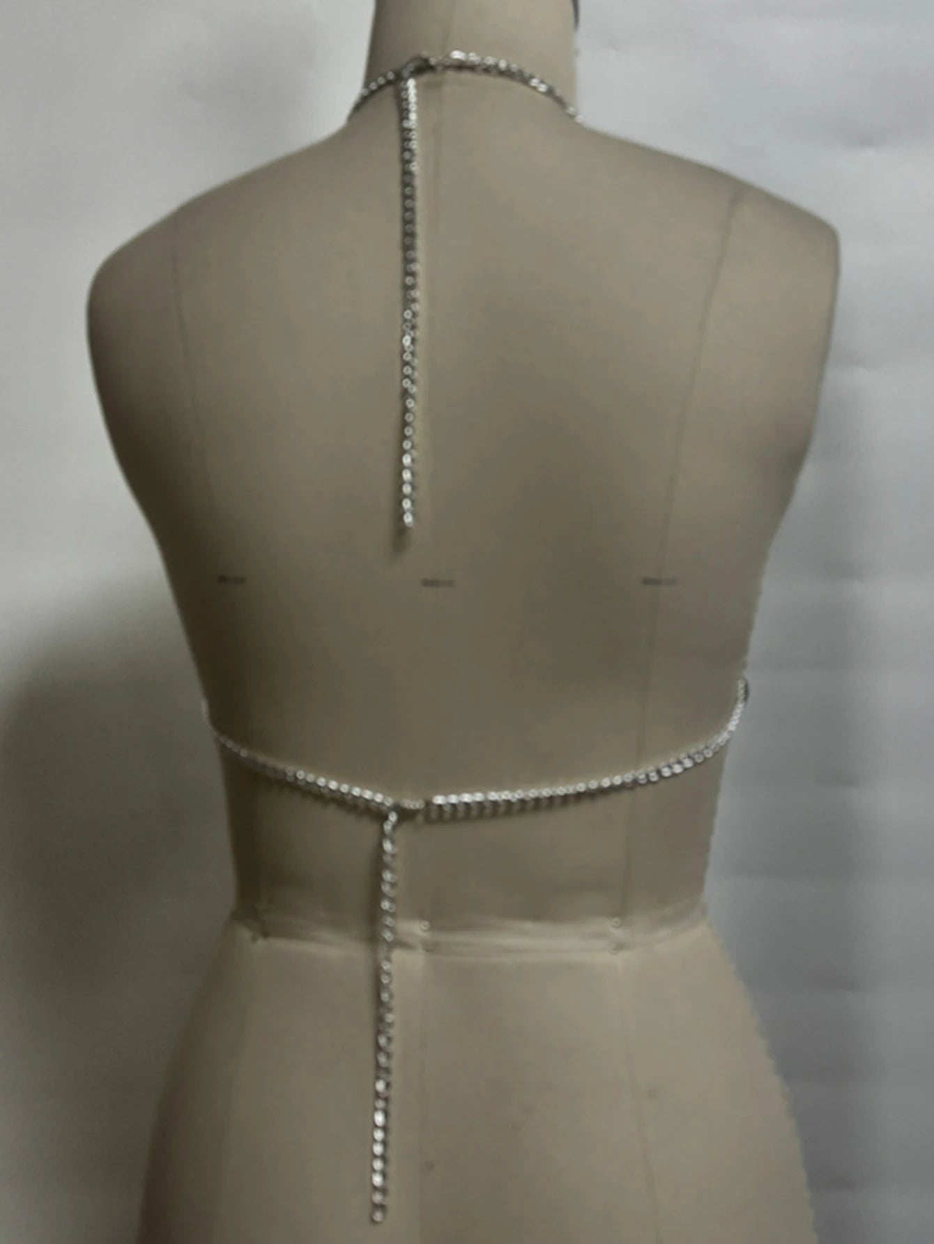 Astra Silver Rhinestone Chain Corset Crop Top Secondary image