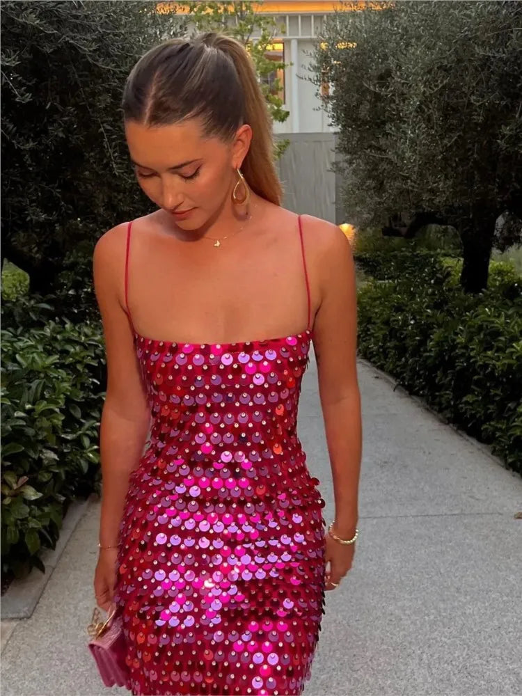 Sofia Sequin Spaghetti Strap Bodycon Maxi Dress Main image