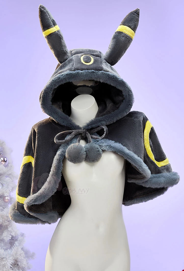 Liora Hooded Fur-Trim Cape & Lace-Up Velvet Cosplay Costume Set