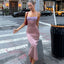 Lavendra Contrast Bust Cami Backless Bodycon Maxi Dress