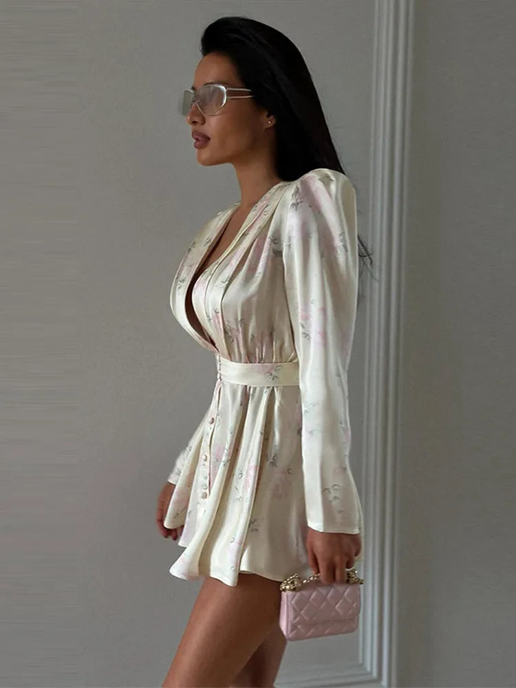 Adeline Elegant Long-Sleeve Mini Dress