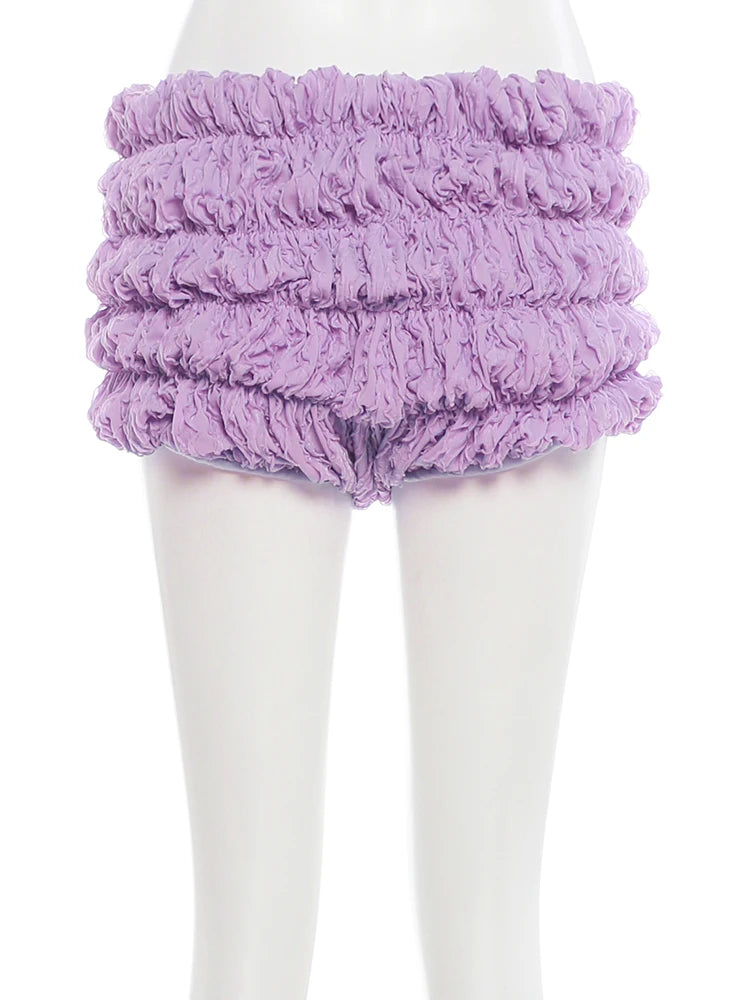 Liliana Lavender Ruffle Shorts Apparel One-piece