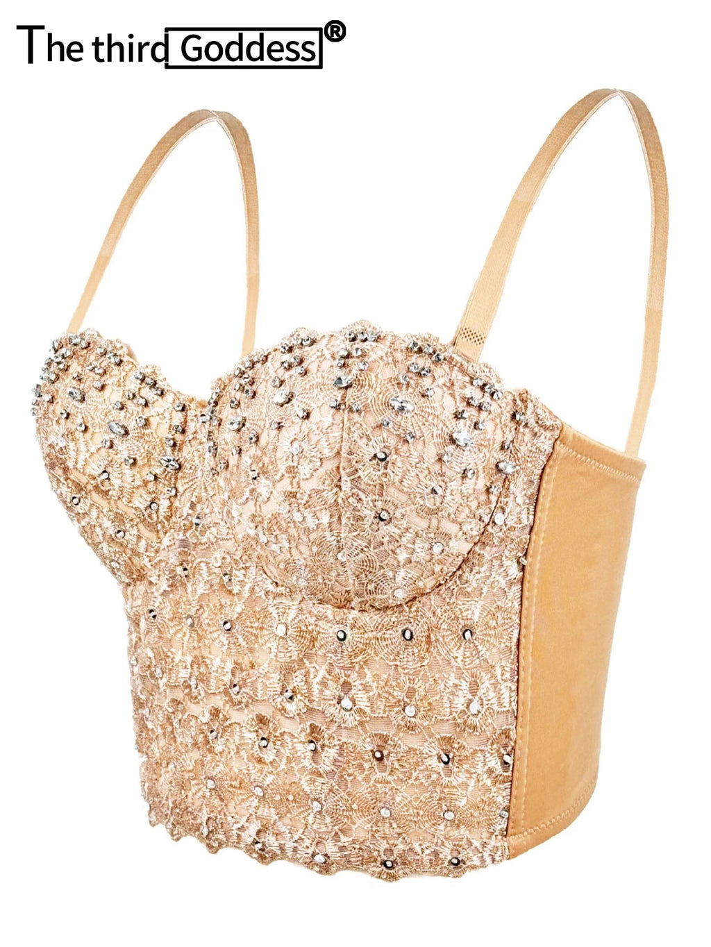 Sexy see through lace corset crop top women clothing summer cropped bustier bra halter tank top rhinestone club party tube tops