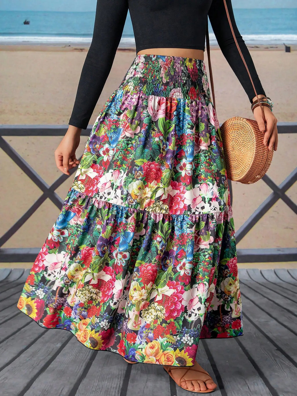 Veda A-Line Floral Maxi Skirt One-piece