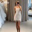 Aurelia Pearl Strapless Bridal Mini Dress