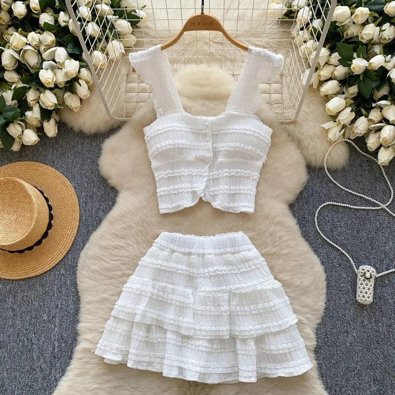 Marcelline Strapless Ruffle Top & Mini Skirt Two-piece Main image
