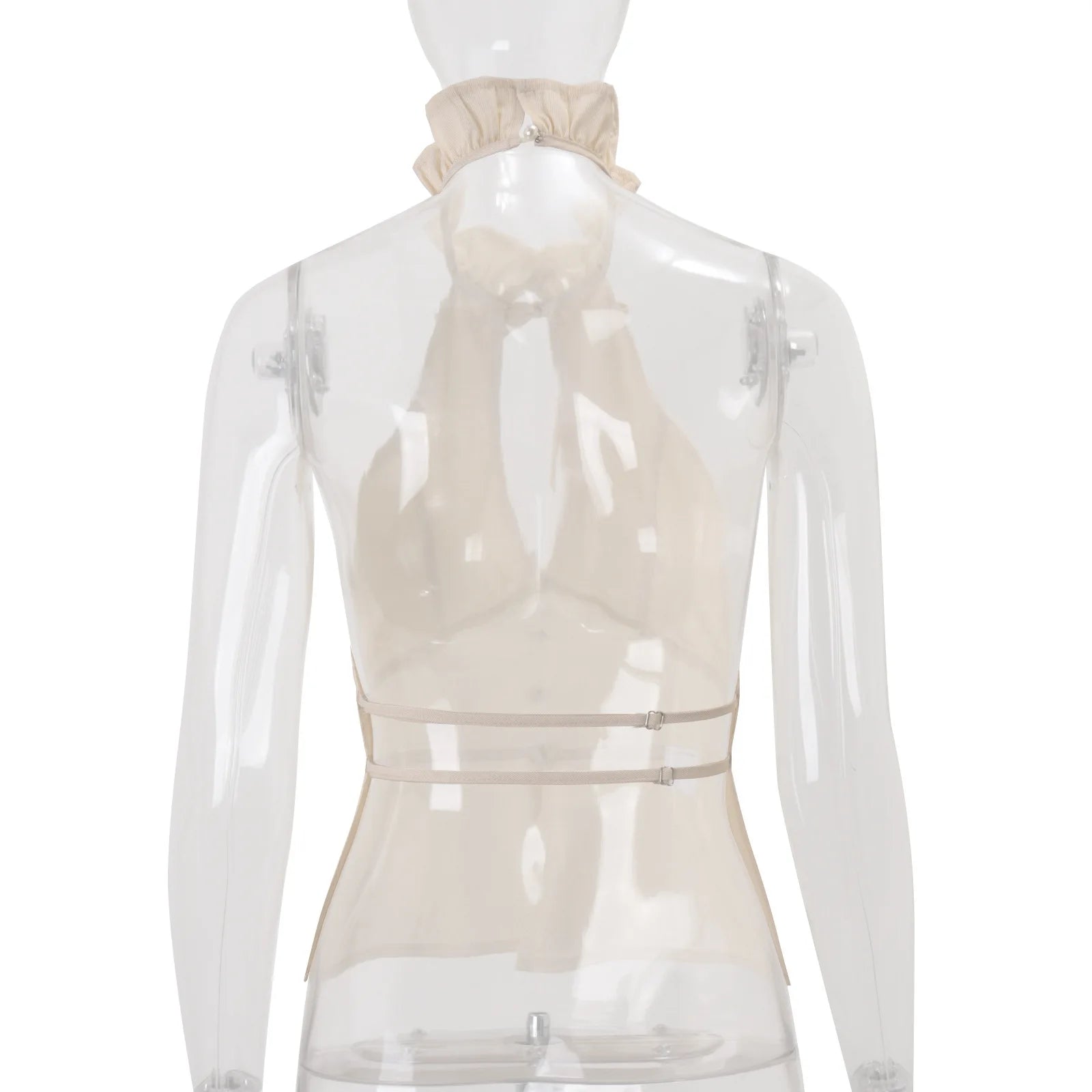Odette Button Halter Crop Top One-piece