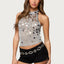 hirigin Women’s Halter Neck Vest Tops Summer Sleeveless Open Back Slim Fit Shiny Sequins Tank Tops Party Club Going Out Tops