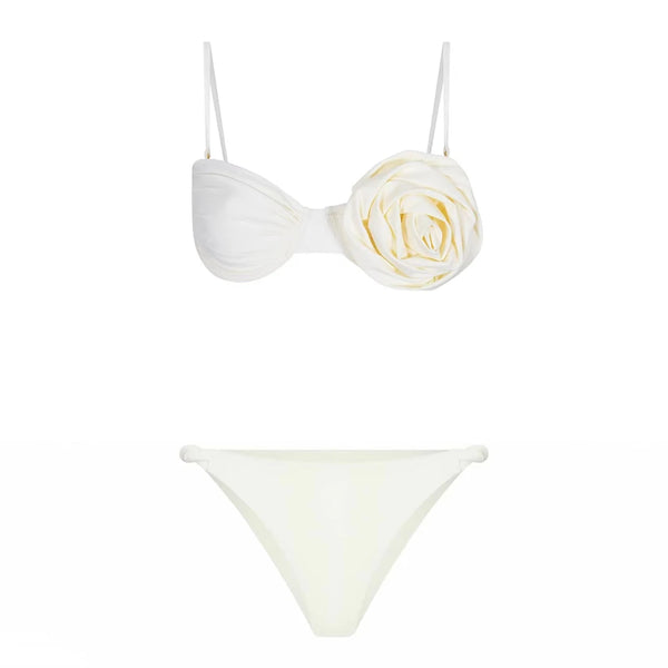 Sexy Floral Lace Bikini Set Bikini 2024 Mujer Women Swimsuits Female Swimwear Brazilian Biquini Swimming Suit Solid Beachwear