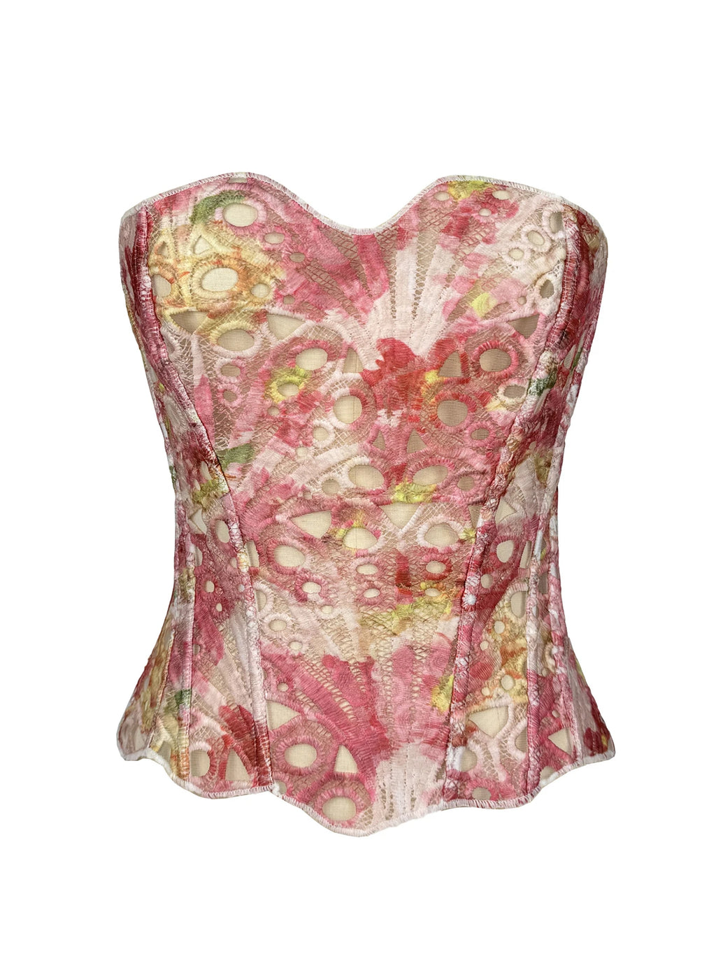 Nadia Tie-Dye Backless Corset Crop Top