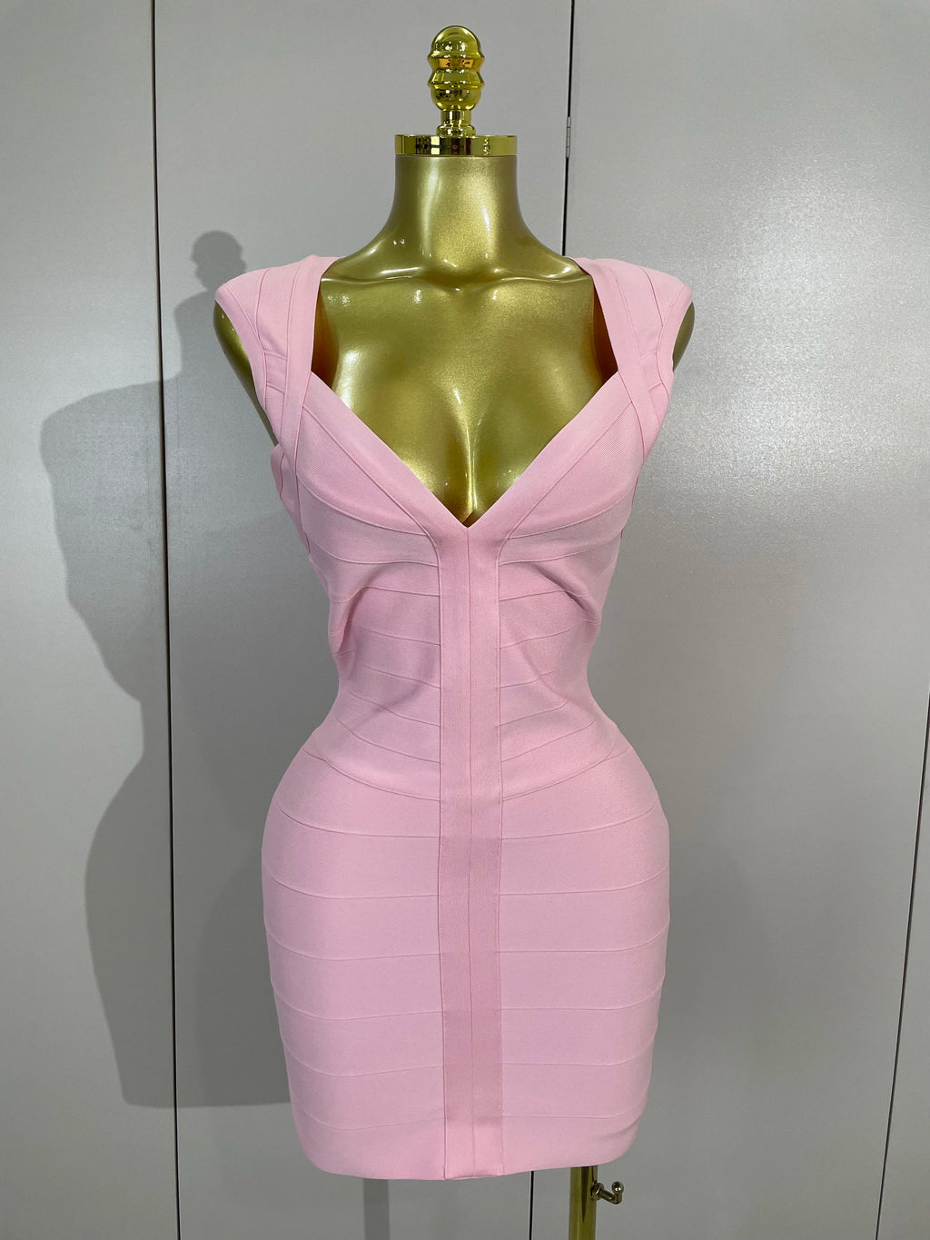Sabella Deep-V Sleeveless Bandage Mini Dress