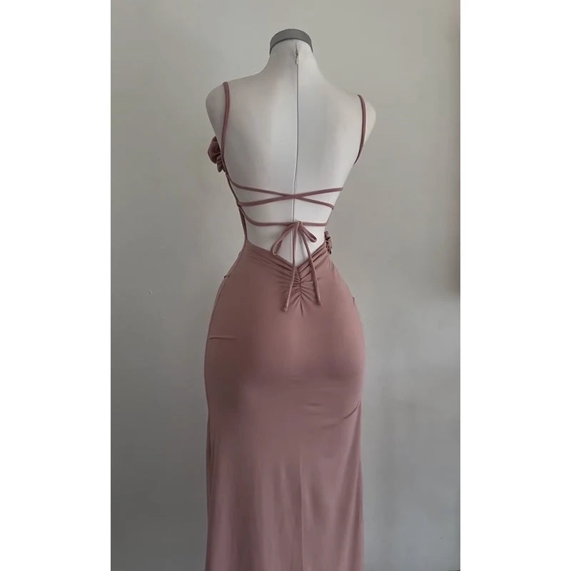 Rosalind 3D Rose Cutout Maxi Dress