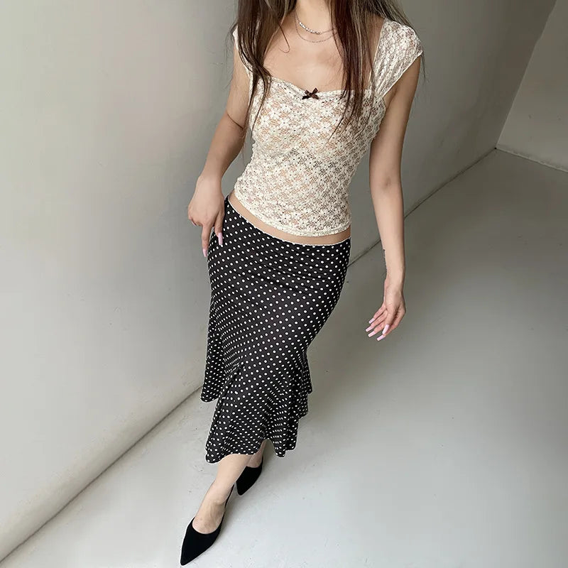 Danica Polka Dot Midi Skirt One-piece