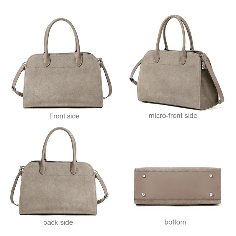 Bordeaux Suede Commuter Satchel