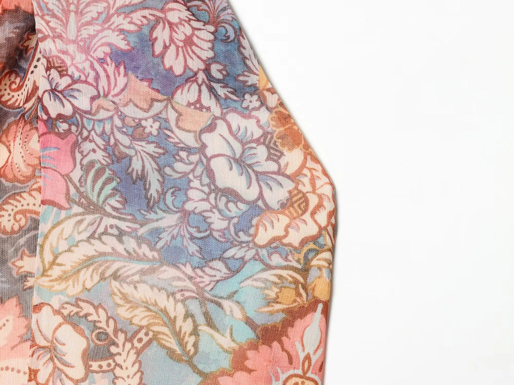 Solana Printed Halter Asymmetric Maxi Dress