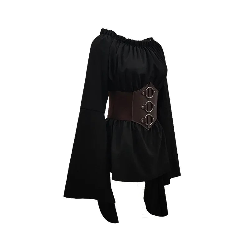 Isadora Pirate Costume Separates: Off-Shoulder Top, Tattered Skirt & Accessories