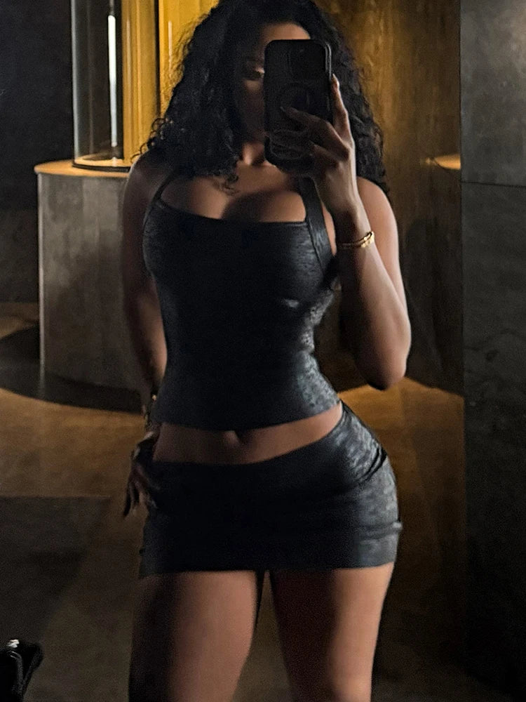 Yara Bodycon Halter Mini Skirt Set Two-piece