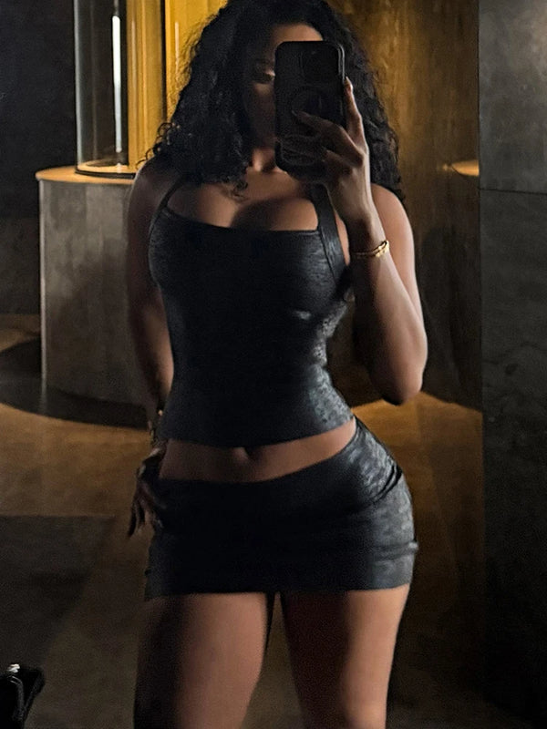Yara Bodycon Halter Mini Skirt Set Two-piece