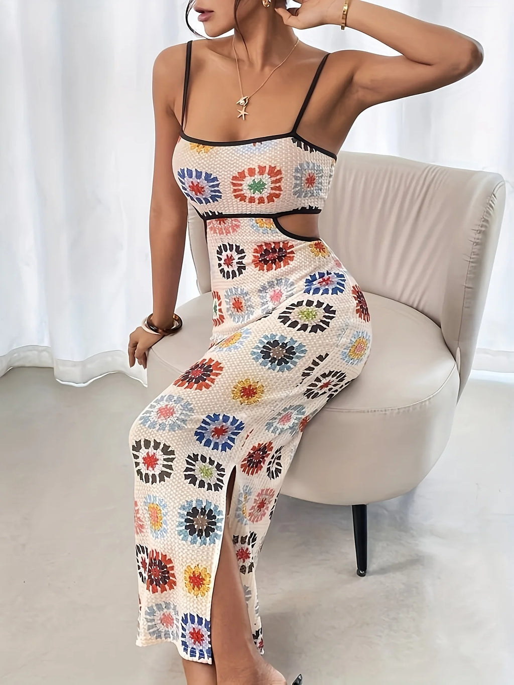 Alessia Floral Strapless Backless Midi Dress